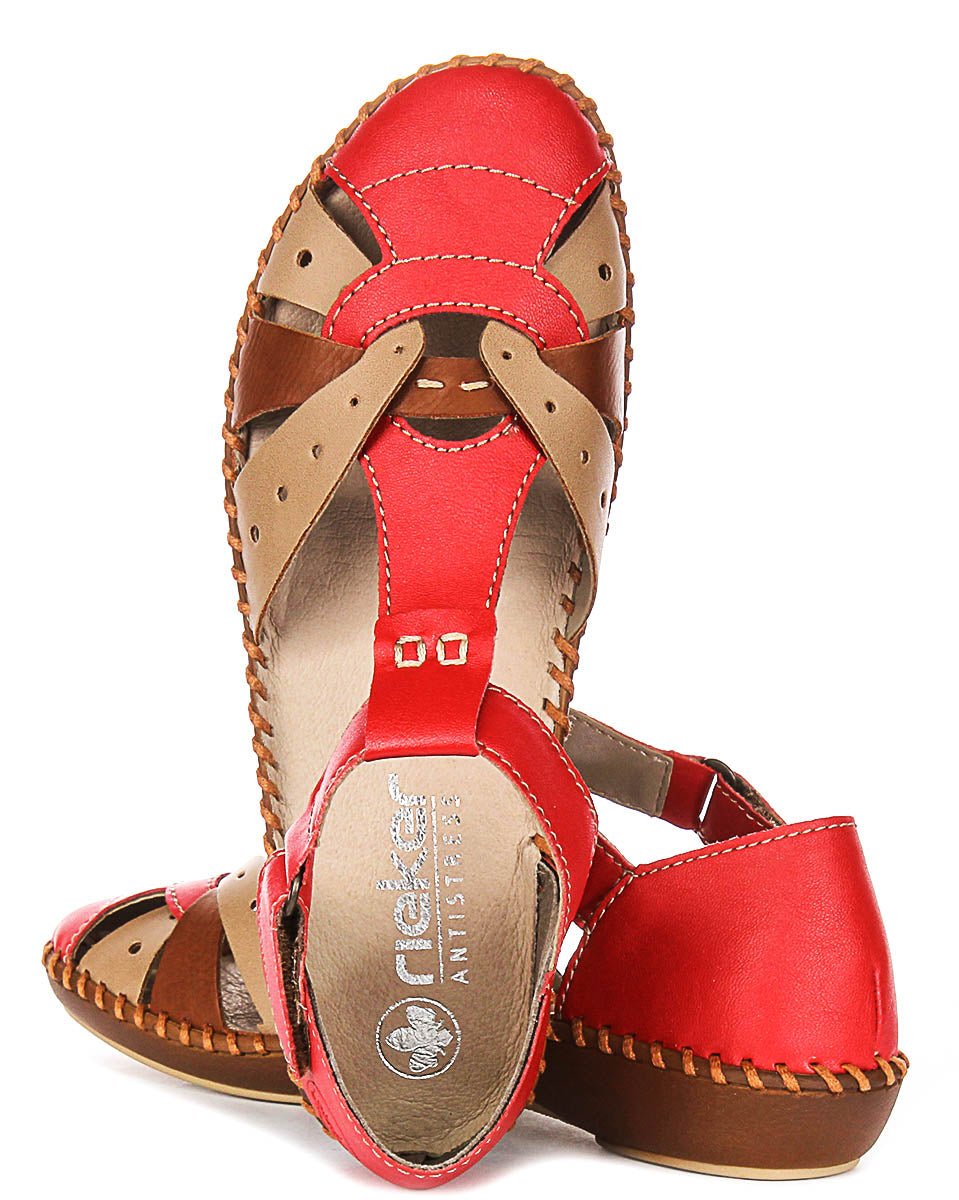 Rieker M1655-33 In Red Multi For Women