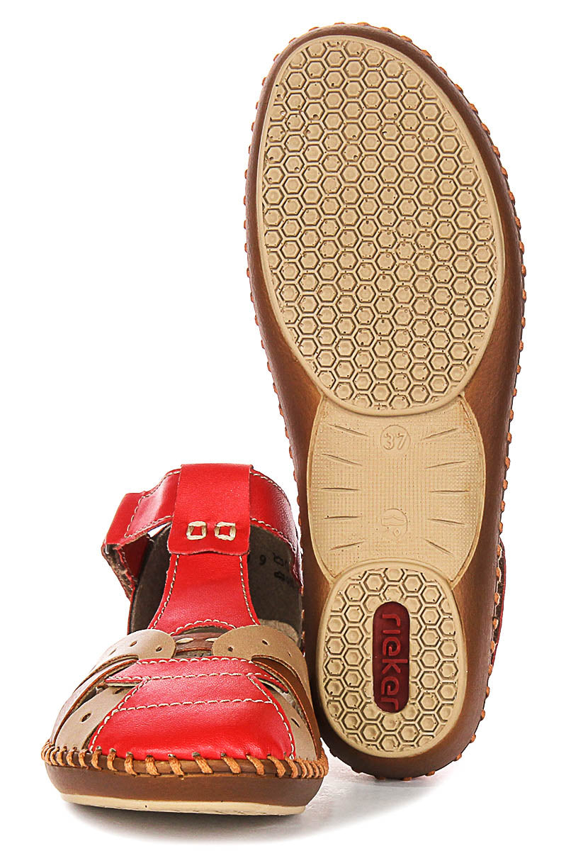 Rieker M1655-33 In Red Multi For Women