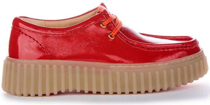 Chaussures en cuir pour femmes Clarks Torhill Bee en rouge verni