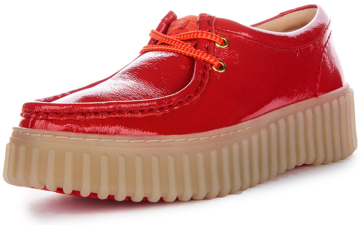 Chaussures en cuir pour femmes Clarks Torhill Bee en rouge verni