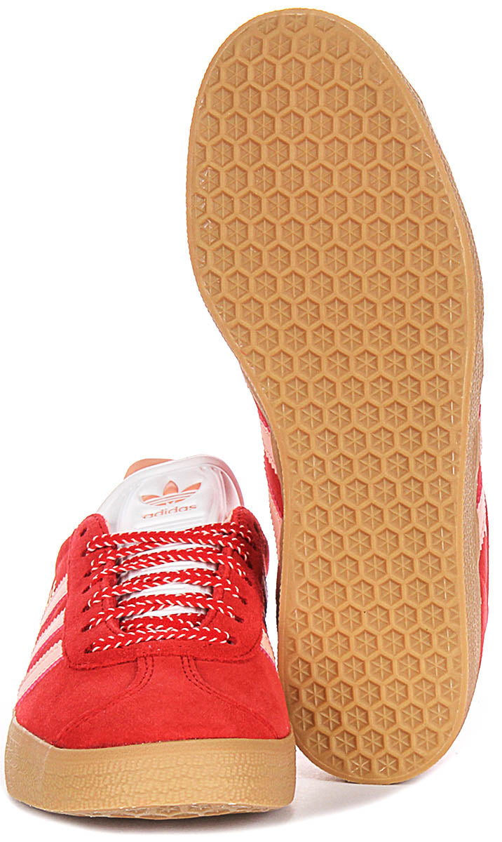 Adidas Gazelle Women's Trainers Red Pink | Suede Leather 90s Classic 4feetshoes Adidas Gazelle Women's Trainers Red Pink | Suede Leather 90s Classic 4feetshoes