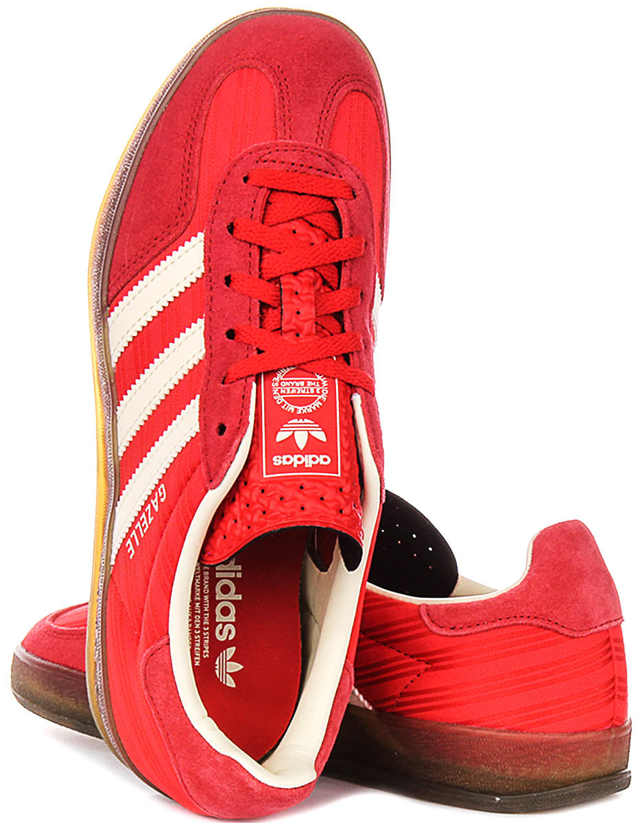 Adidas Gazelle Indoor In Red White For Women