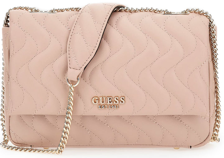 Guess Eco Mai Frauen Gesteppte Kunstleder Kreuzbody Tasche Rosa