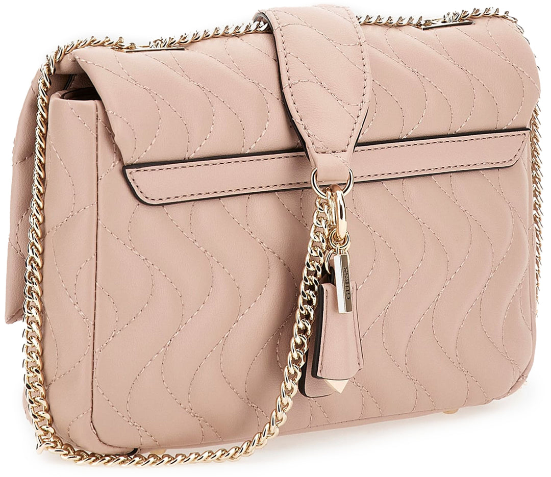 Guess Eco Mai Frauen Gesteppte Kunstleder Kreuzbody Tasche Rosa