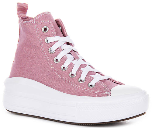 Converse Chuck Taylor A13128C All Star Move High In Rose Pink For Juniors