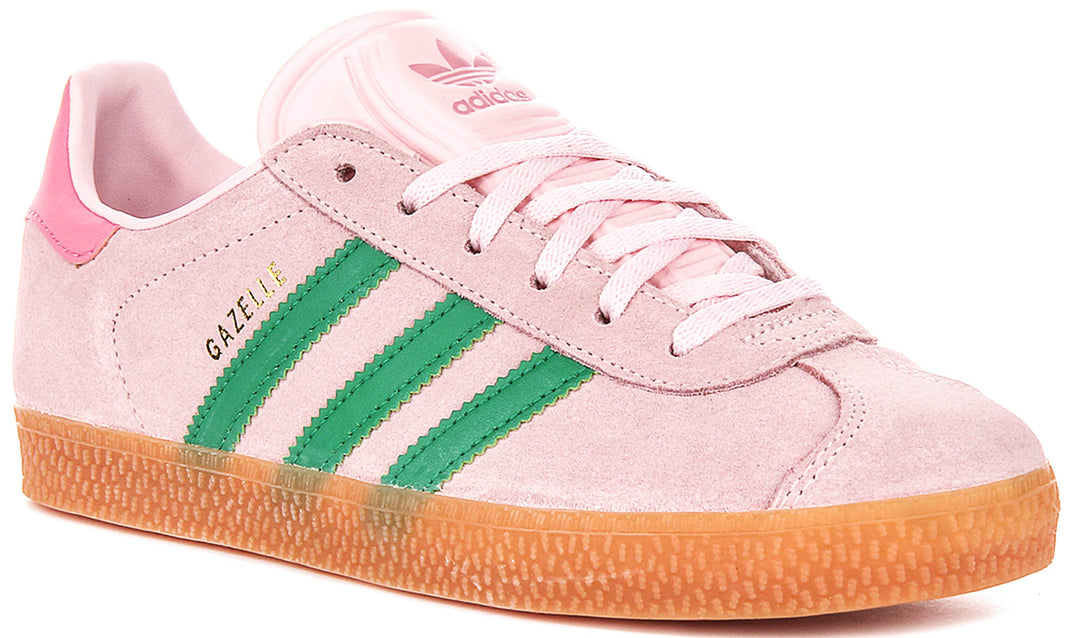 Adidas Gazelle In Pink Green For Junior