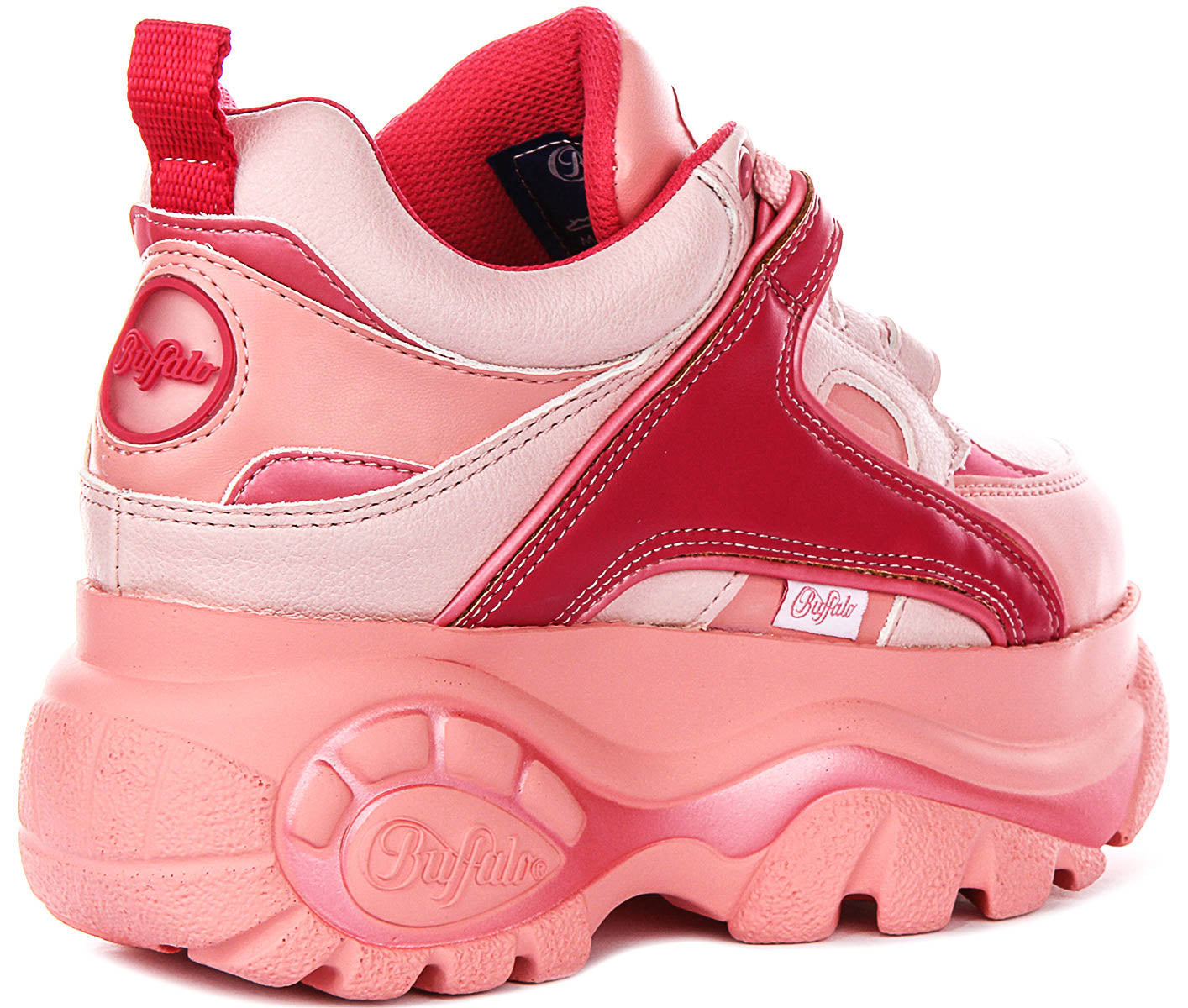 Buffalo 1339-14 Rev In Pink For Women | Lace Up Platform Trainers