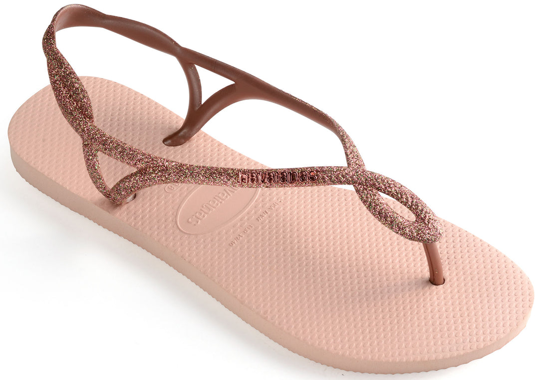 Havaianas Luna Premium II Rose Gold Thong Back Strap Sandals
