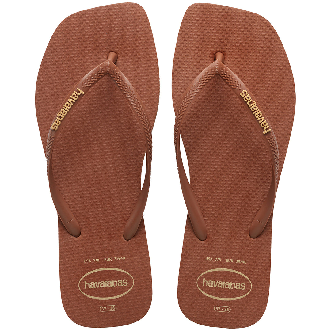 Havaianas Slim Square Logo Popup In Rust For Women