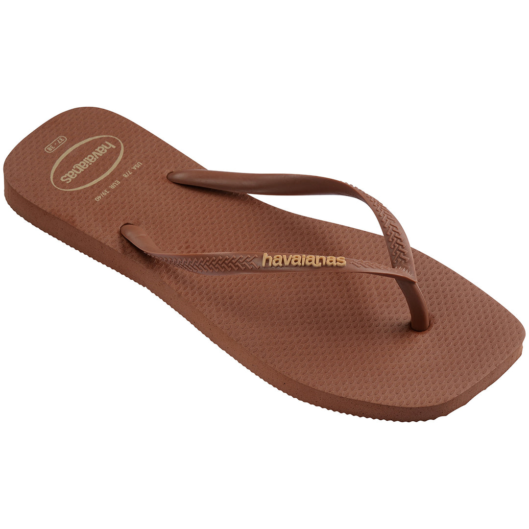 Havaianas Slim Square Logo Popup In Rust For Women