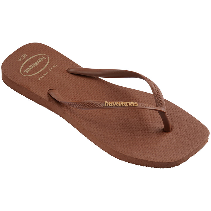 Havaianas Slim Square Logo Popup In Rust For Women