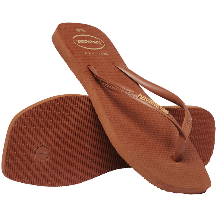 Havaianas Slim Square Logo Popup In Rust For Women