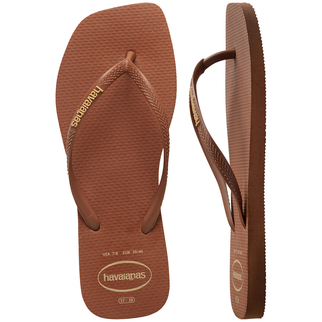 Havaianas Slim Square Logo Popup In Rust For Women