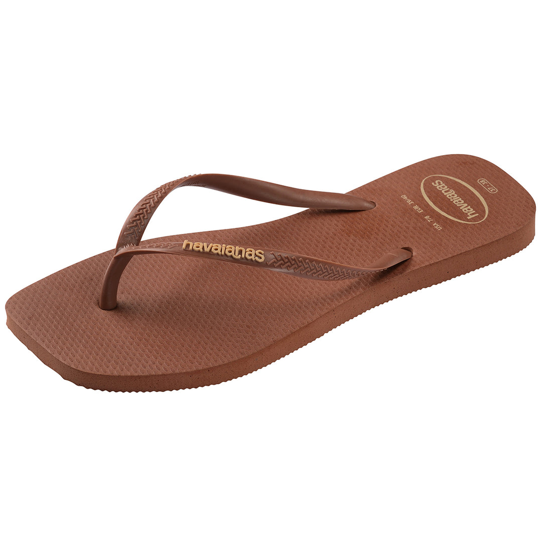 Havaianas Slim Square Logo Popup In Rust For Women