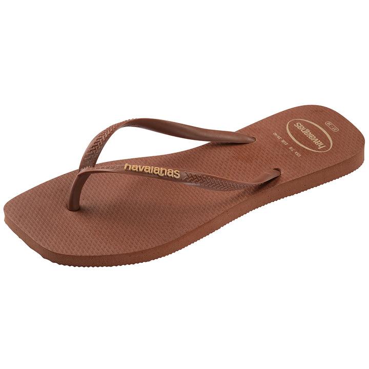 Havaianas Slim Square Logo Popup In Rust For Women