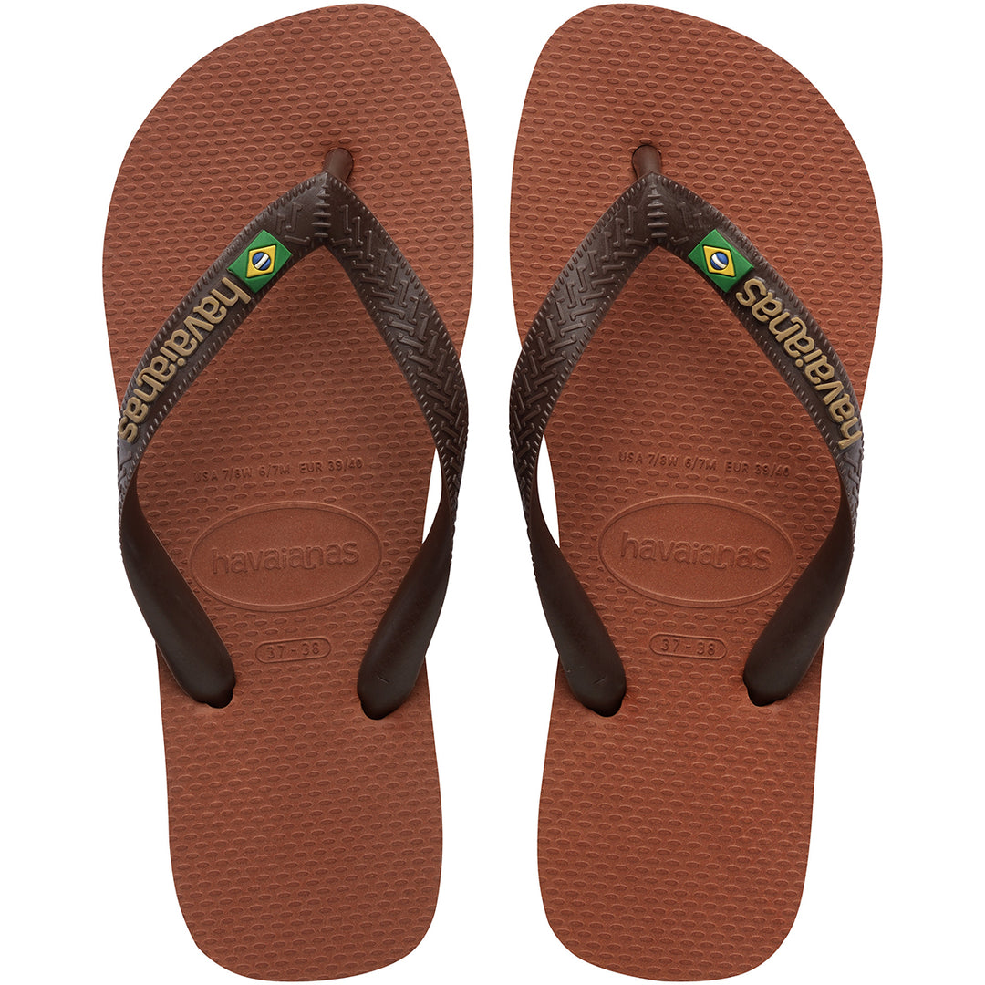 Havaianas Brasil Logo In Rust Flip Flop