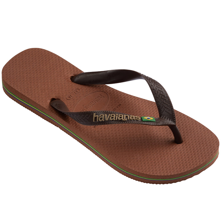 Havaianas Brasil Logo In Rust Flip Flop