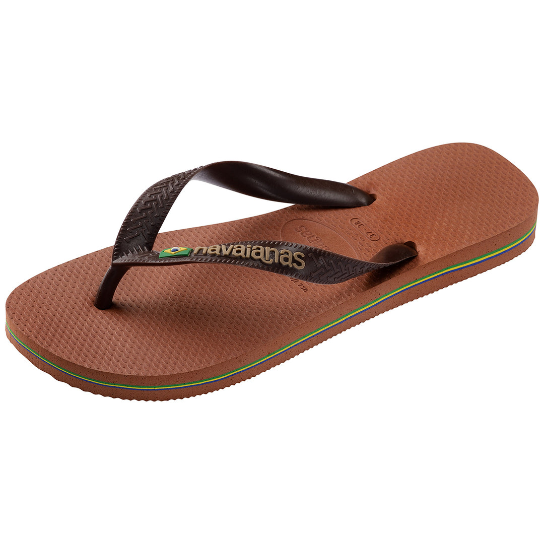 Havaianas Brasil Logo In Rust Flip Flop