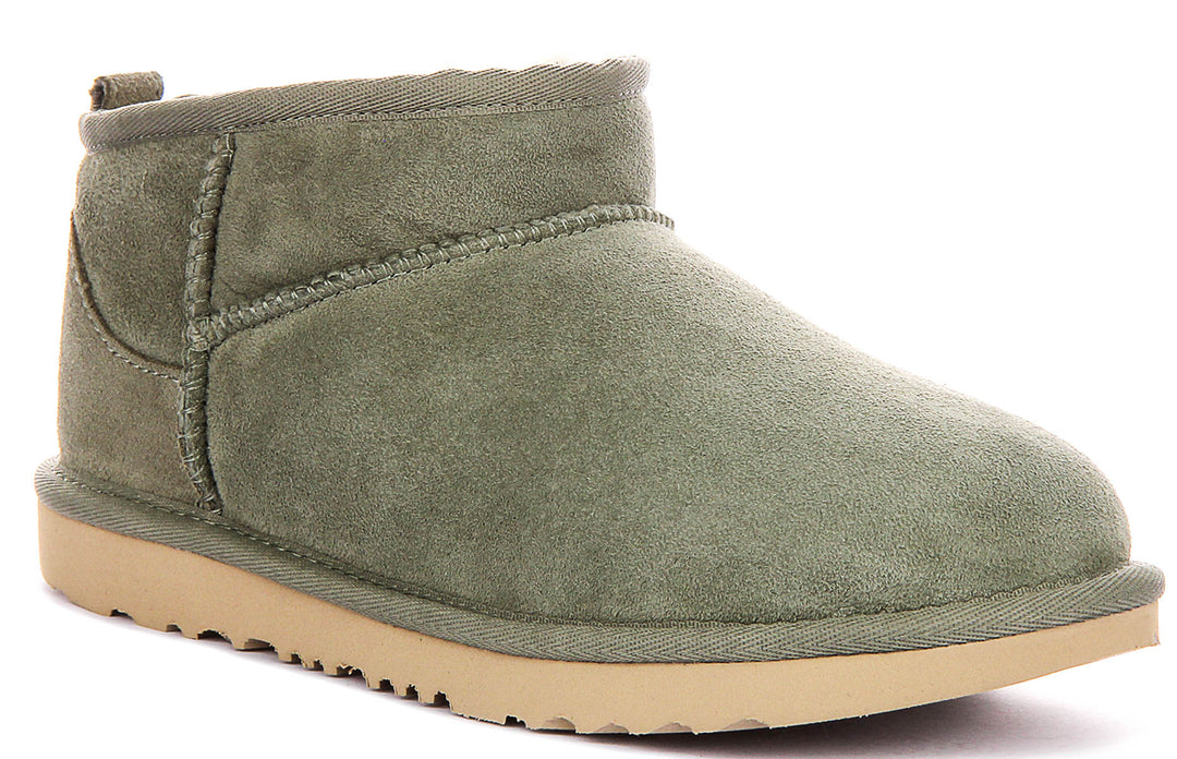 UGG Kids Classic Ultra Mini In Sage Green For Junior