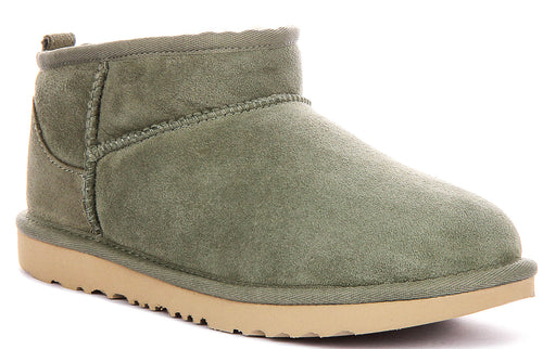 UGG Kids Classic Ultra Mini In Sage Green For Junior