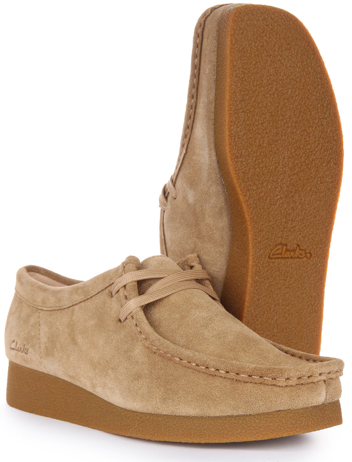 Clarks Originals Wallabee Evo Chaussures à lacets en daim pour femmes en sable