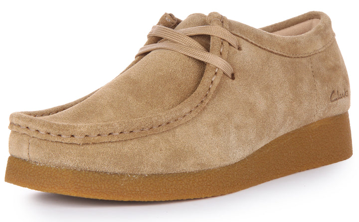 Clarks Originals Wallabee Evo Chaussures à lacets en daim pour femmes en sable