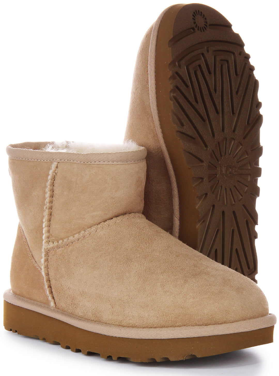 Ugg Australia Classic Mini en arena para mujeres Bota de piel
