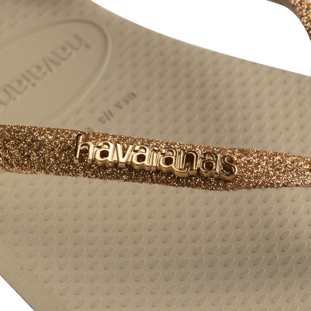 Havaianas Slim Glitter II In Sand Gold For Women