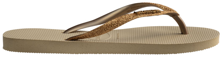 Havaianas Slim Glitter II In Sand Gold For Women