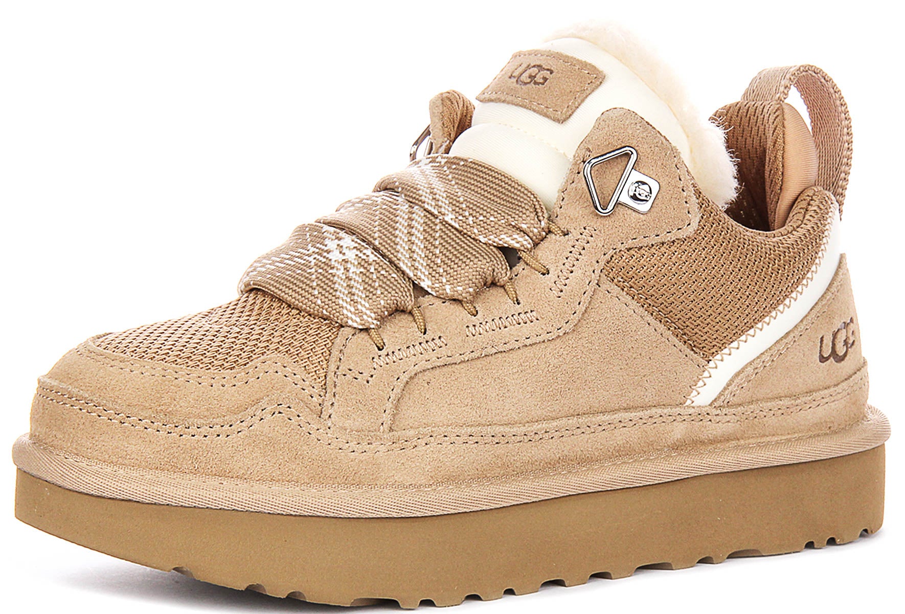 UGG ベージュ スエード スニーカー Ugg Australia Lowmel In Sand For Women | Warm Lined Trainers