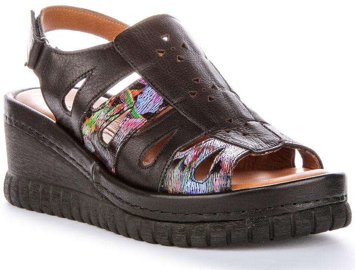 Justinreess England Zoey Soft Footbed In Black Floral