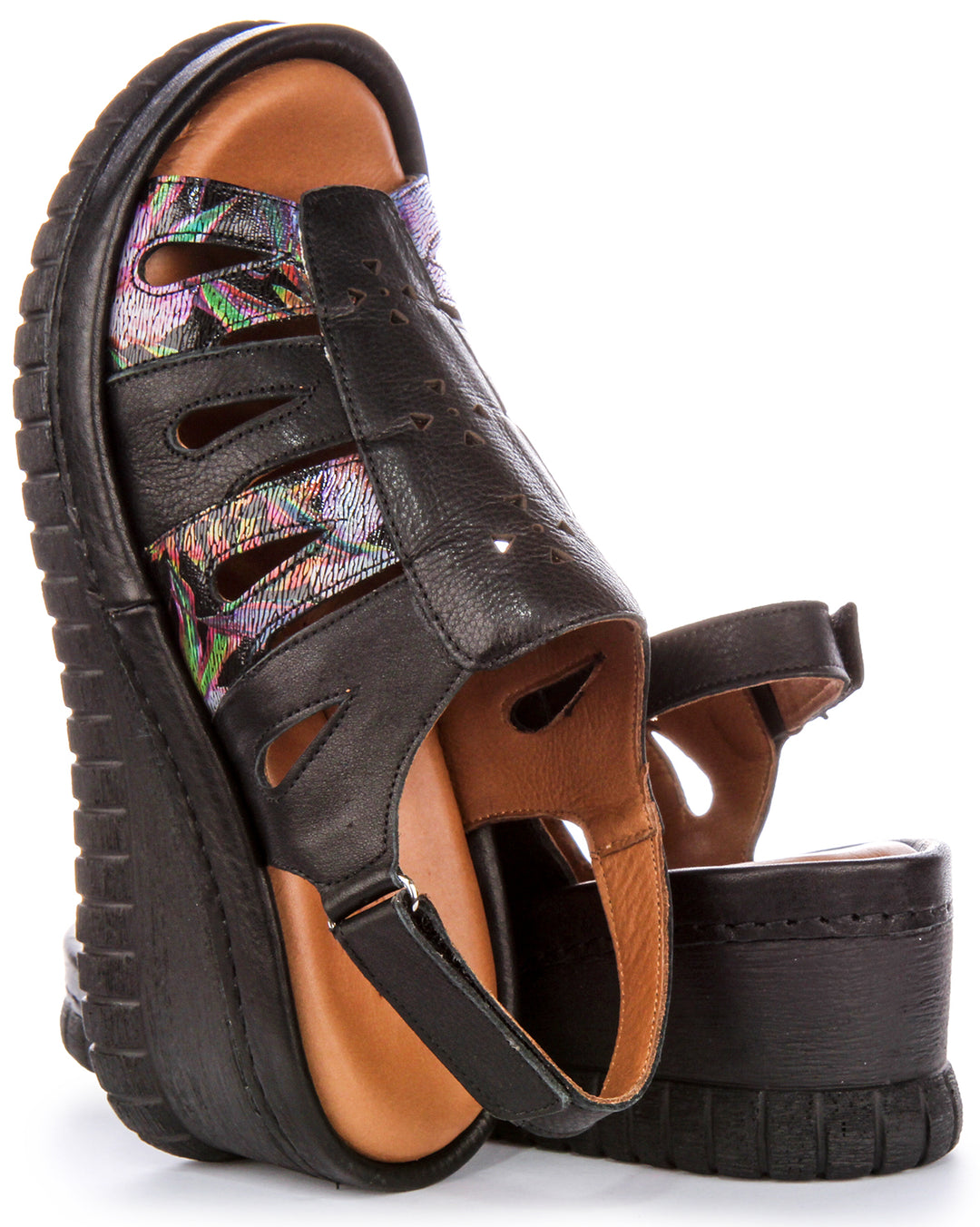 Justinreess England Zoey Soft Footbed In Black Floral