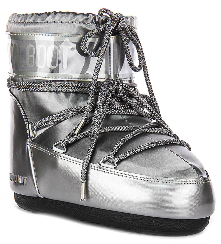 Moon Boot Icon Low Glance In Silver For Women