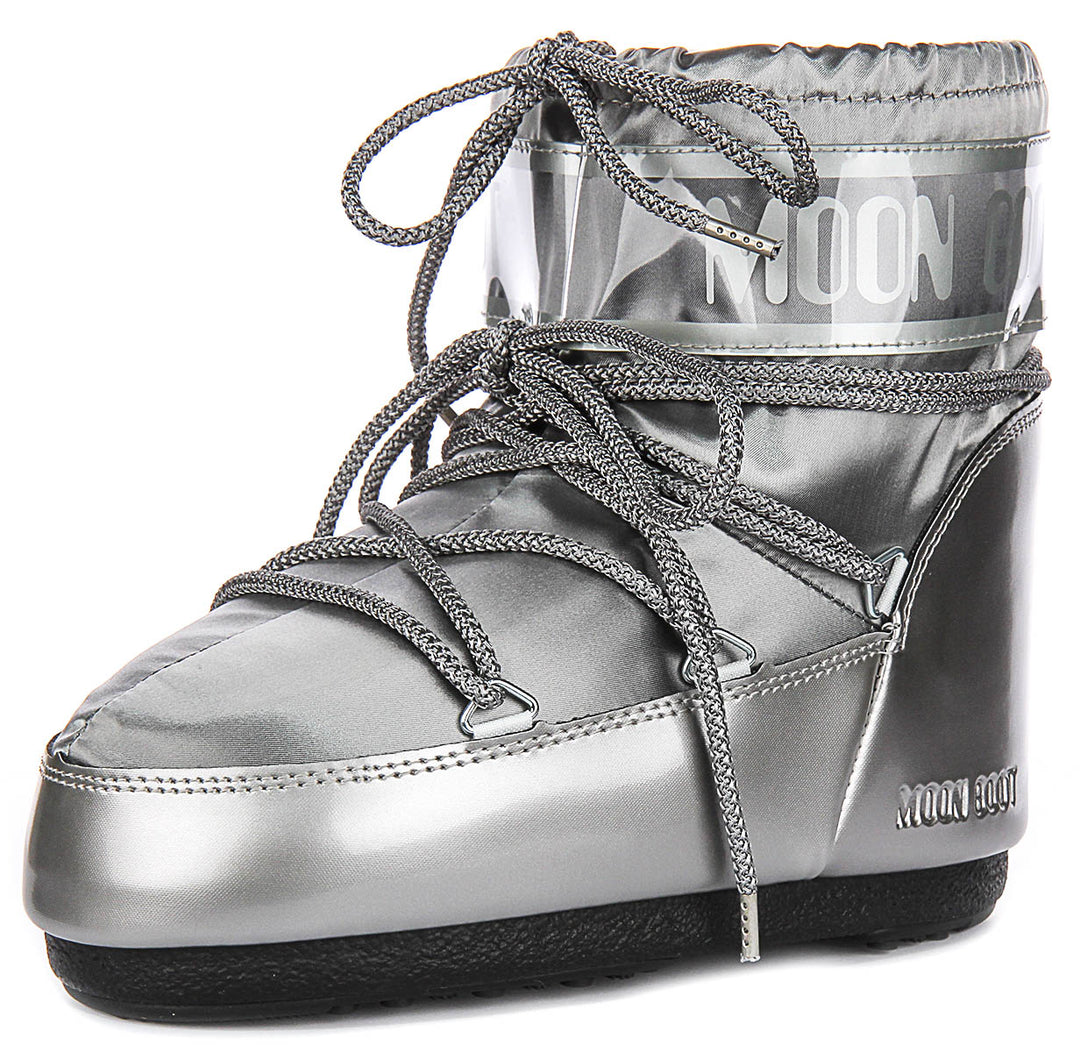 Moon Boot Icon Low Glance In Silver For Women