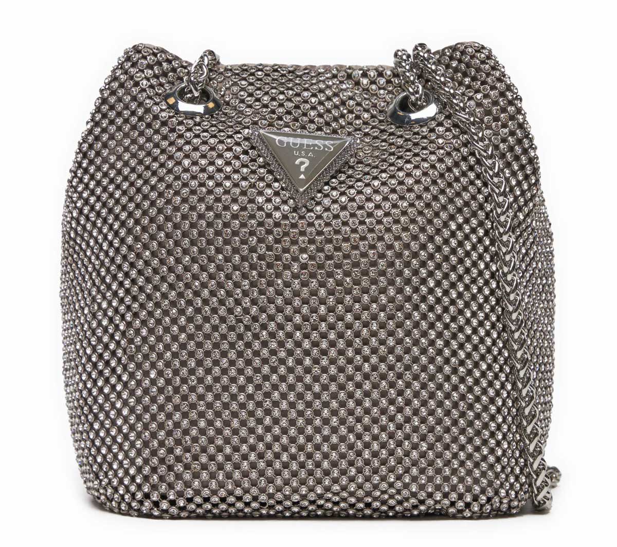 Guess Zalina In Silver For Women | Crossbody evening Bag – 4feetshoes