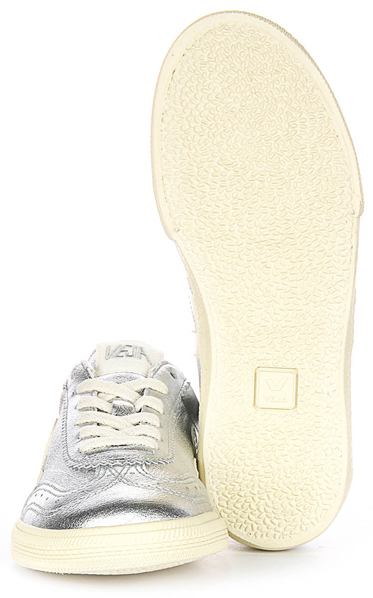Veja Volley Leather In Silver For Women | Slim Brogue Lace Veja Volley Leather In Silver For Women | Slim Brogue Lace