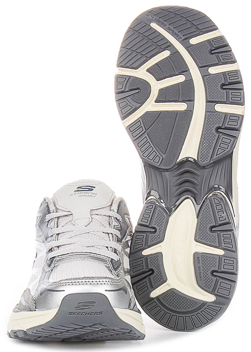Skechers Stamina Sport In Silver For Women