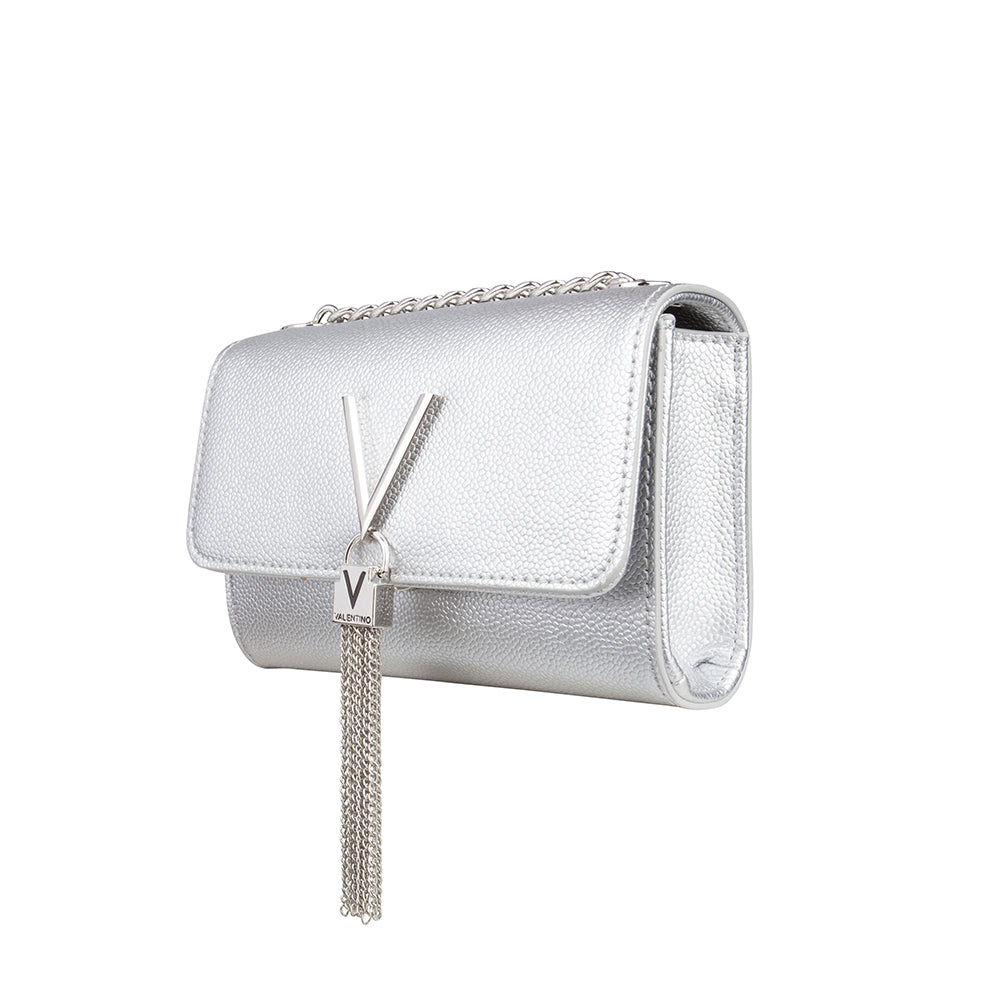 Valentino Divina Pochette In Silver For Women