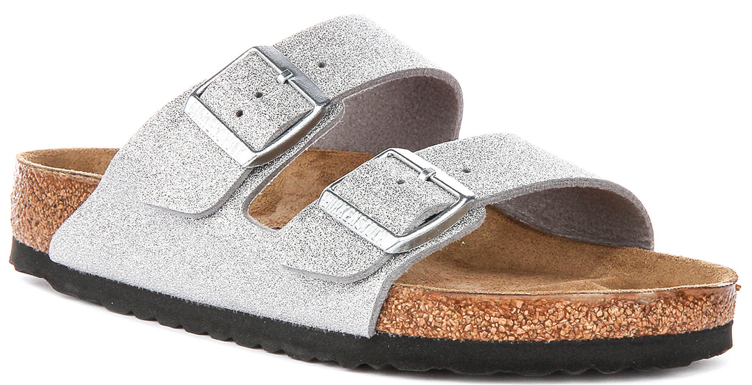 Birkenstock Arizona Bs In Silver Metallic | Regular Fit