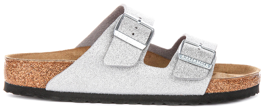 Birkenstock Arizona Bs In Silver Metallic | Regular Fit