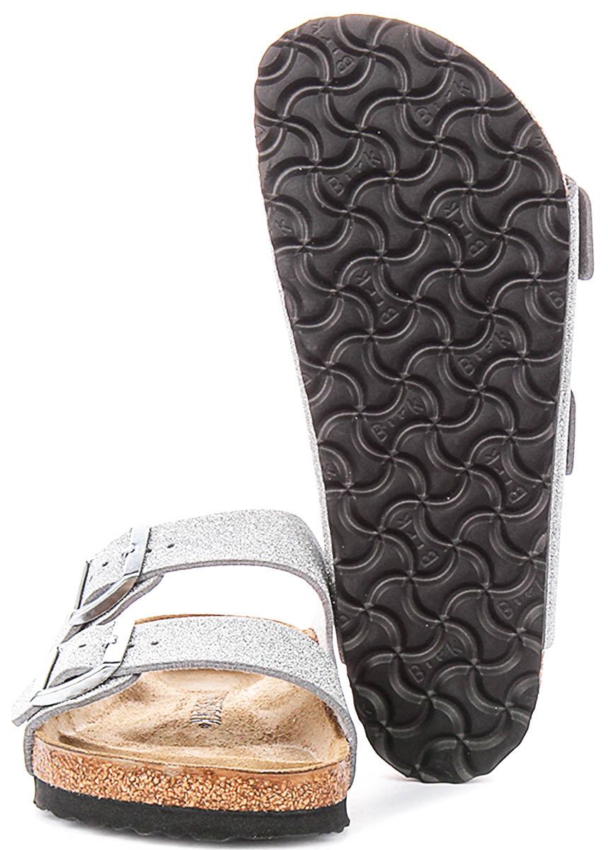 Birkenstock Arizona Bs In Silver Metallic | Regular Fit
