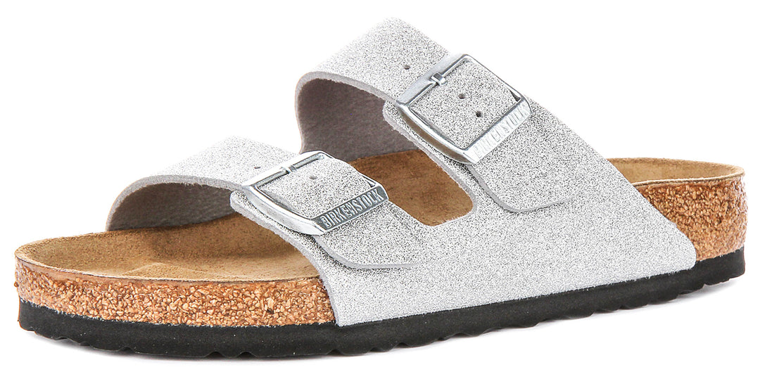 Birkenstock Arizona Bs In Silver Metallic | Regular Fit