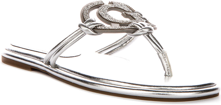 Guess Saimas Moonlight Sandals In Silver For Women