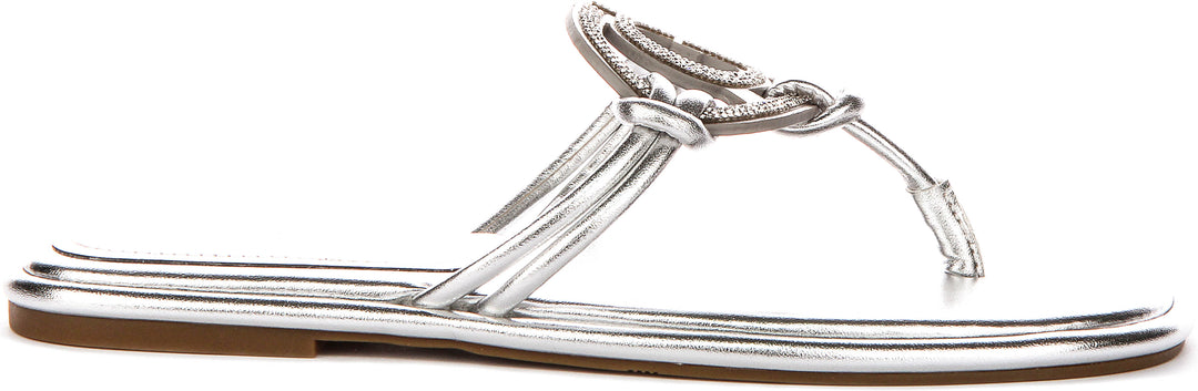 Guess Saimas Moonlight Sandals In Silver For Women