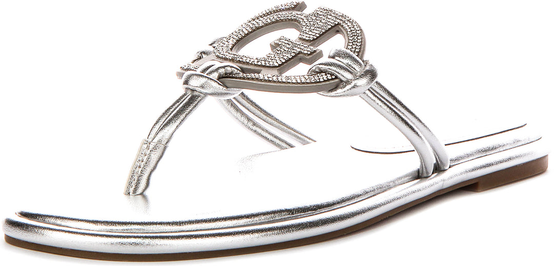 Guess Saimas Moonlight Sandals In Silver For Women