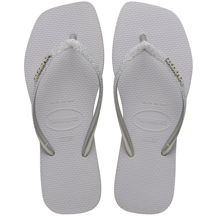 Havaianas Slim Square Sparkle In Silver For Women