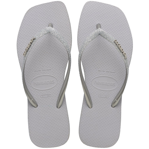 Havaianas Slim Square Sparkle In Silver For Women