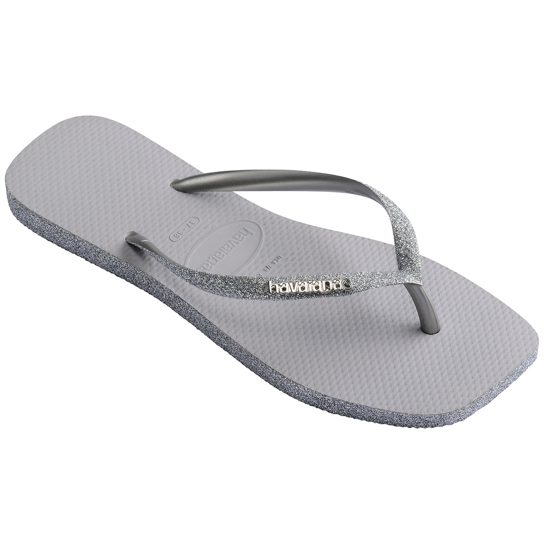Havaianas Slim Square Sparkle In Silver For Women