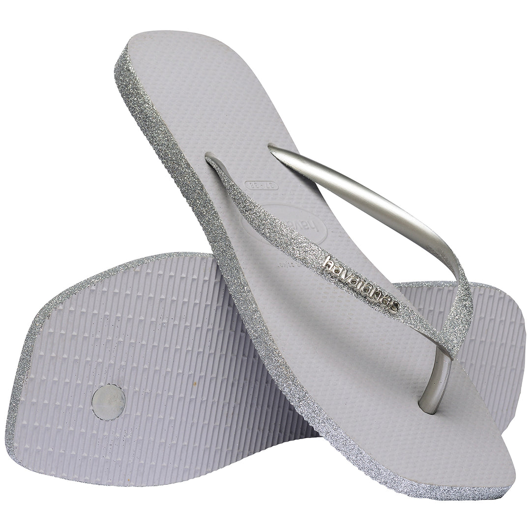 Havaianas Slim Square Sparkle In Silver For Women