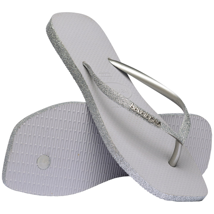 Havaianas Slim Square Sparkle In Silver For Women